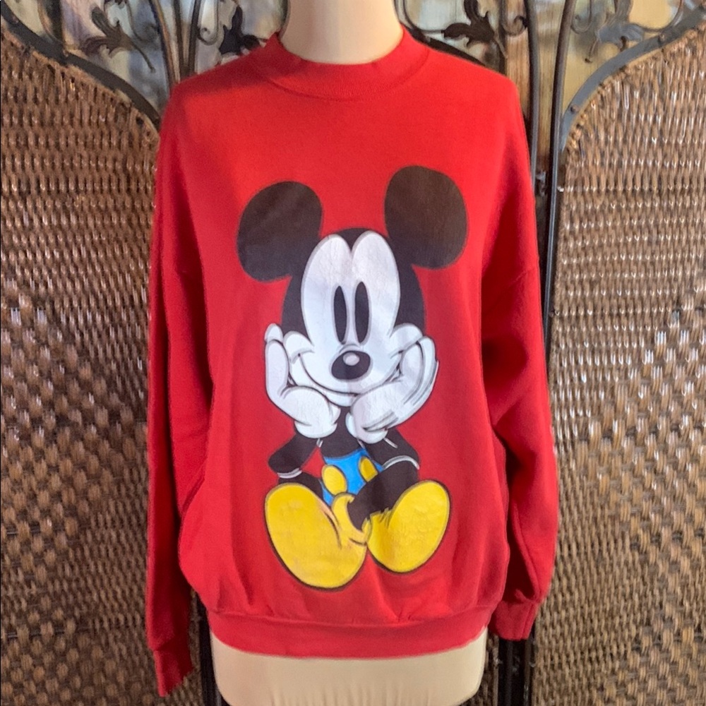 Vintage Disney Mickey Mouse Double-Sided Sweatshirt Size L